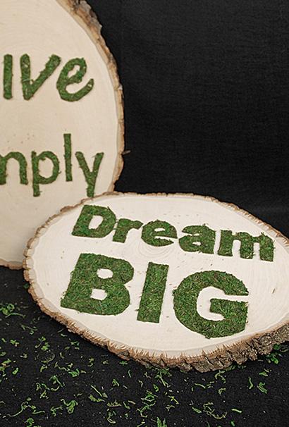 How to Make Moss Tree Slice Signs
