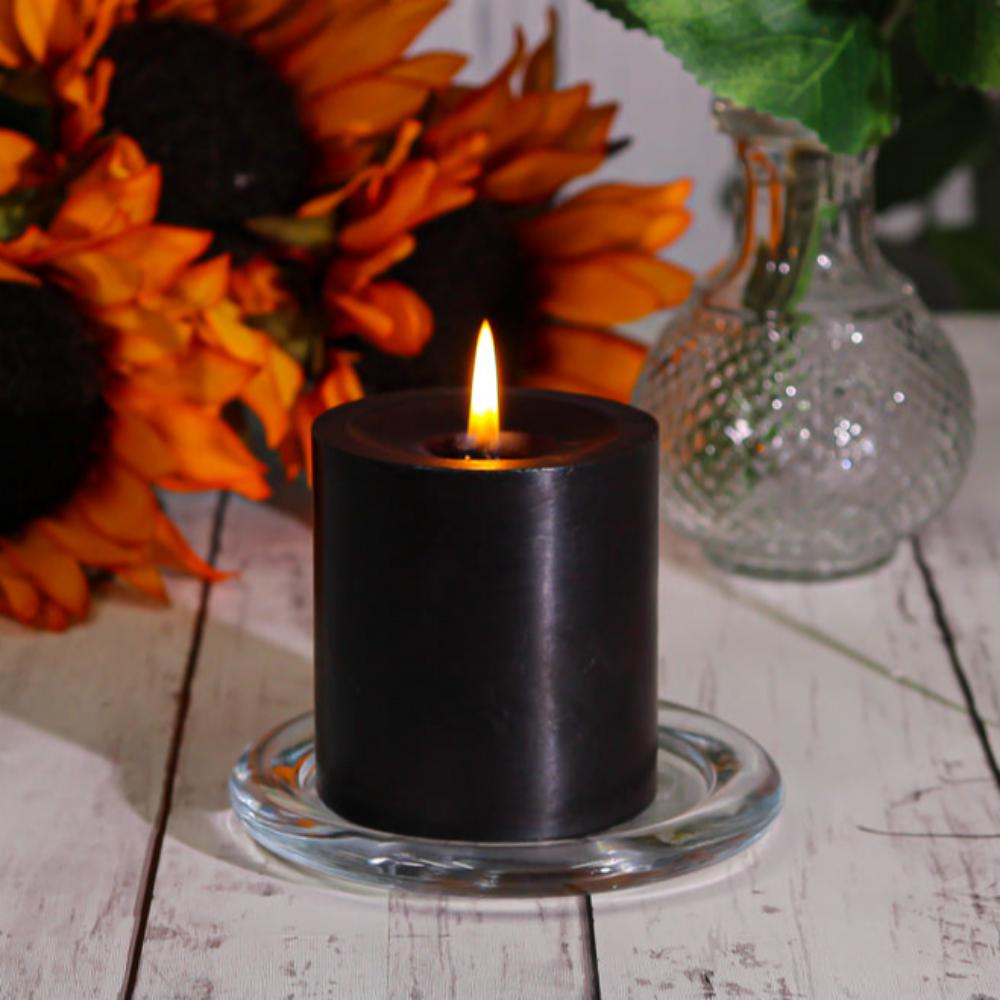 Richland Pillar Candles 3"x3" Black Set of 12 - view 2