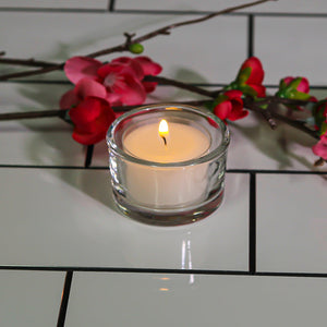 5 of 8: Richland Clear Cup Tealight Candles White Unscented Set of 50