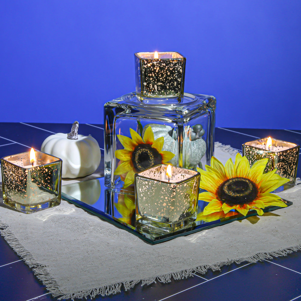 Richland Metallic Gold Mercury Square Votive Holder - view 4
