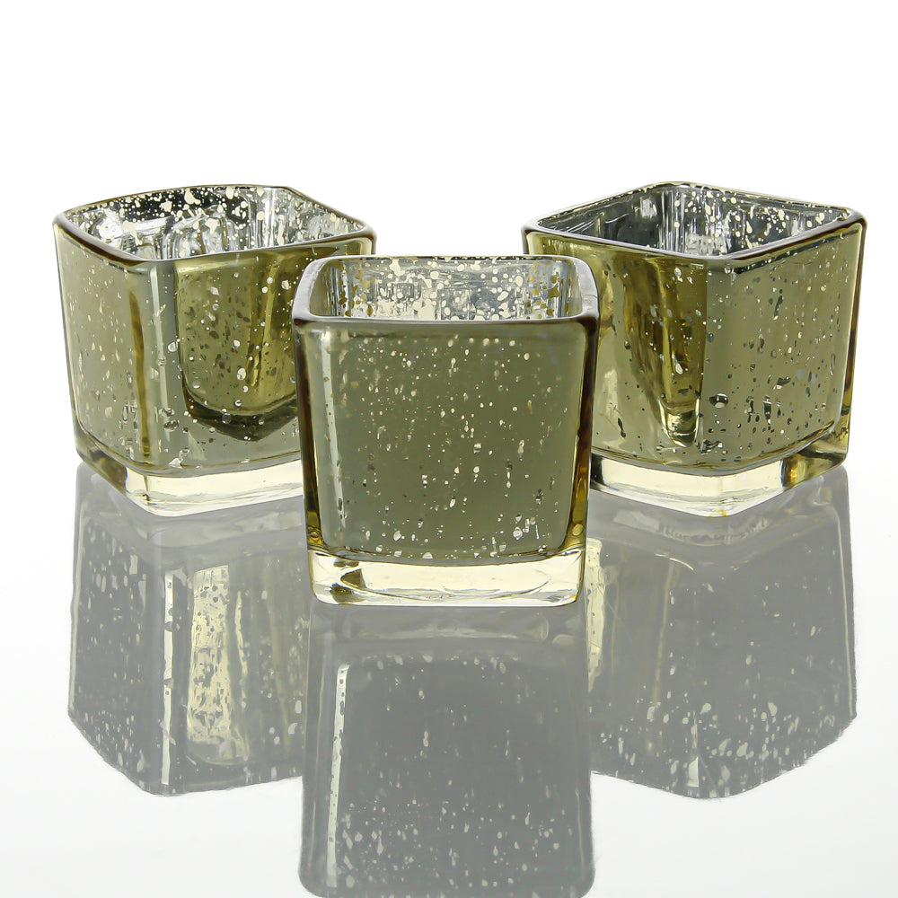 Richland Metallic Gold Mercury Square Votive Holder