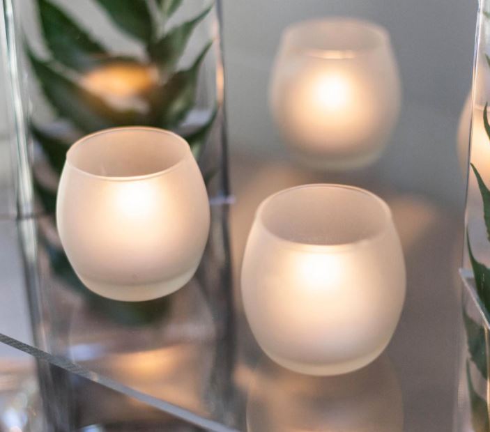eastland petite hurricane votive candle holder frosted set of 144