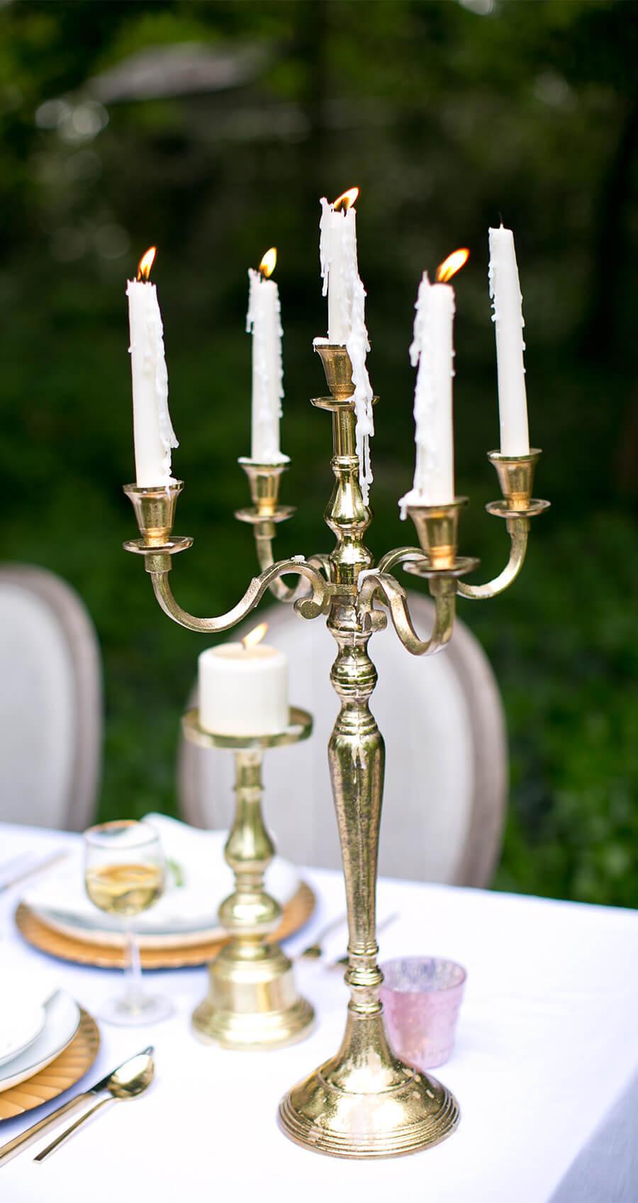gold moretti candelabra 25in - view 1