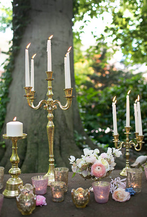 2 of 2: Gold Moretti Candelabra 25in