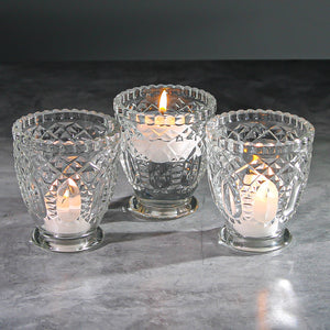 1 of 3: Richland Royal Textured Glass Votive Holder Grande Clear Set of 6
