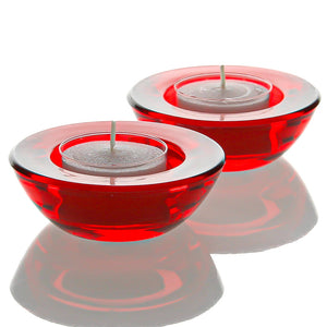 1 of 3: Eastland Chunky Tealight Candle Holder Red