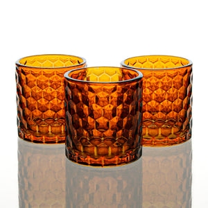 1 of 3: Richland Amber Chunky Honeycomb Glass Votive & Tealight Holder