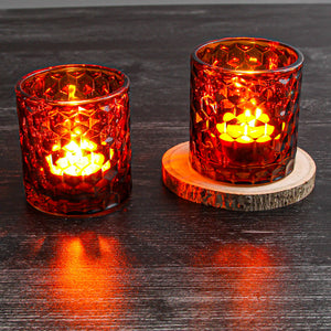 2 of 3: Richland Amber Chunky Honeycomb Glass Votive & Tealight Holder
