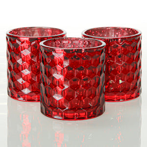 1 of 2: Richland Votive Holder Honeycomb Red Mercury