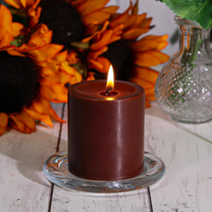 2 of 4: Richland Pillar Candles 3"x3" Brown Set of 48