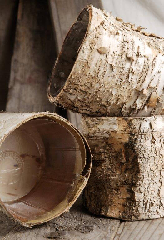 birch bark planter 4 75 pot w plastic liner - view 3