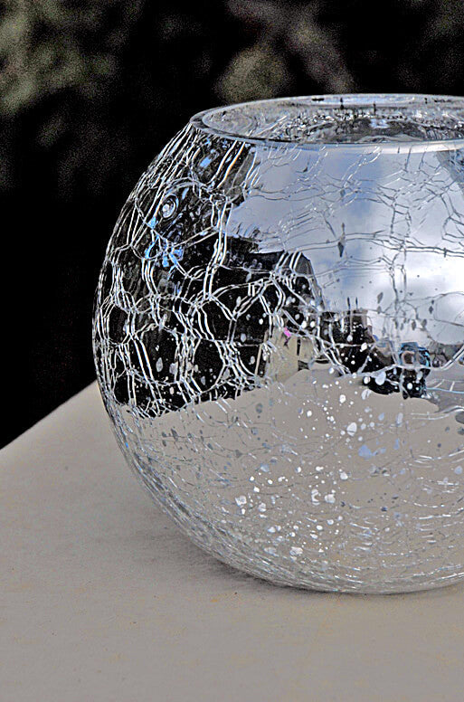 mercury glass silver ivy bowl 5 2 x 6 25 - view 1