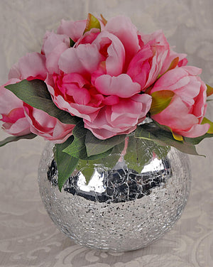 3 of 3: Mercury Glass Silver Ivy Bowl  5.2" x 6.25"