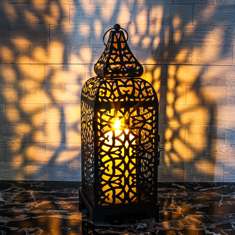 richland black moroccan temple metal lantern - view 2