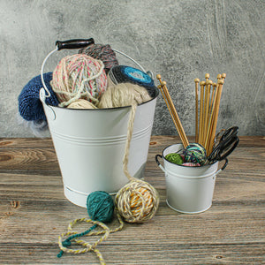 2 of 3: White Enamel 11in Bucket with Handle