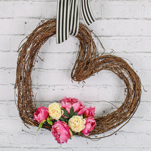 2 of 3: Handmade Large 26" Grapevine Heart Wreath