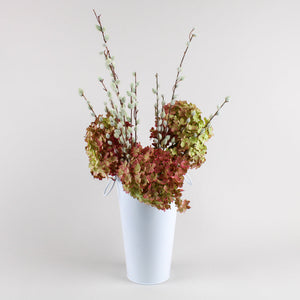 3 of 3: 11" White Flower Market Bucket with Handles