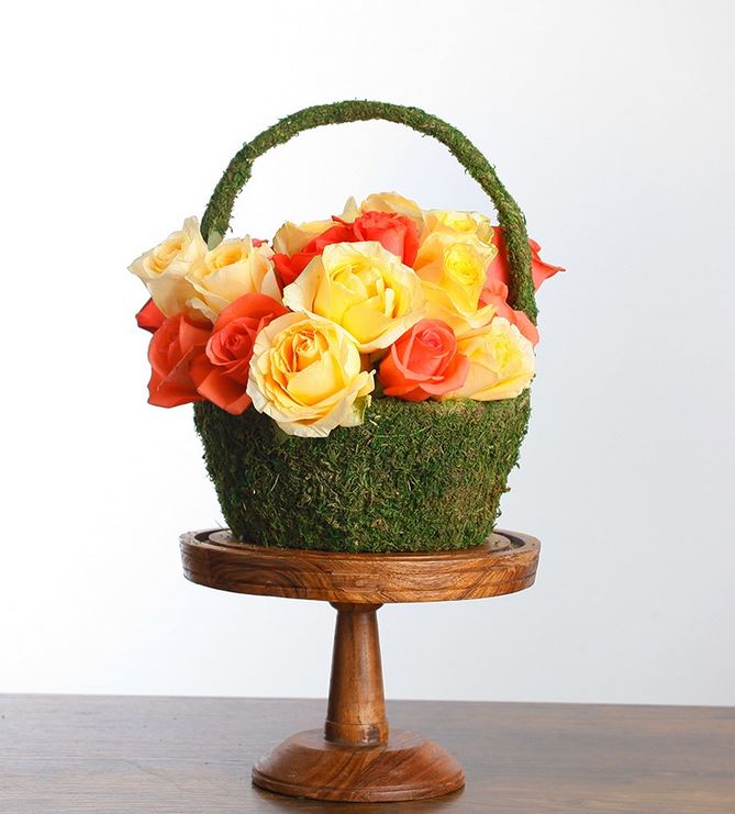 Preserved Natural Moss Basket 12" - view 2
