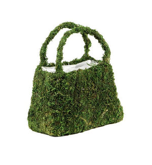 2 of 3: Natural Preserved Moss Purse Planter 8"