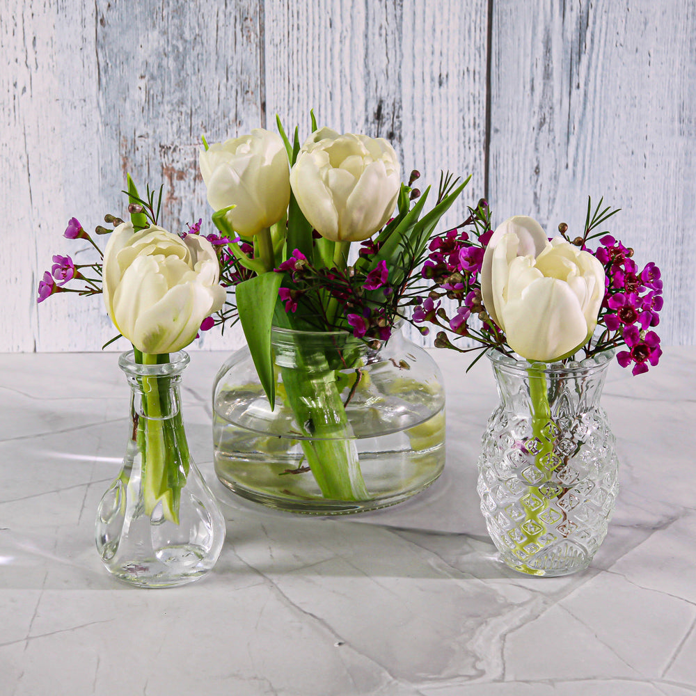 Richland Glass Bud Vase Clear Pineapple