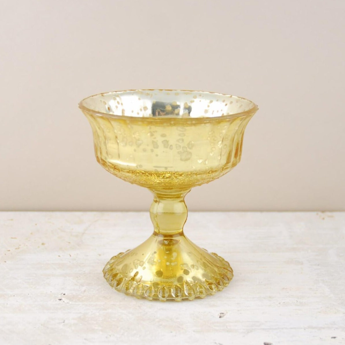 Mercury Glass Compote Gold 4.5" - view 2