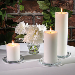 2 of 2: Richland Pillar Candles 3"x3", 3"x6" & 3"x9" White Set of 12