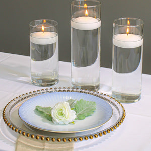 2 of 5: Richland 13" Gold Beaded Glass Charger Plate Set of 12