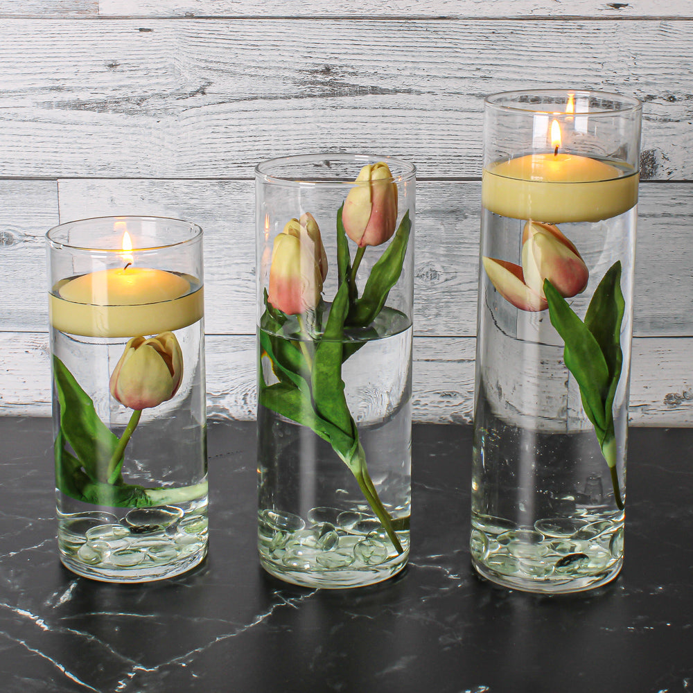 eastland cylinder floating candle holders set of 3 - view 3