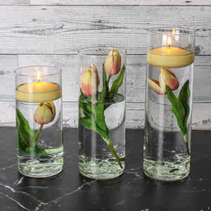 3 of 5: eastland cylinder floating candle holders set of 3