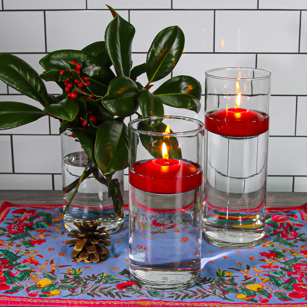 richland floating candles 3 red set of 24