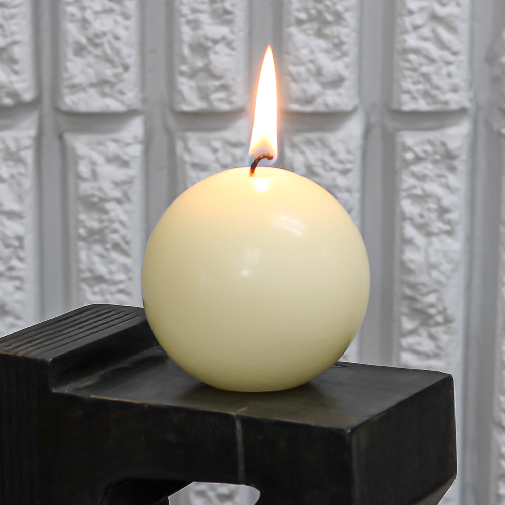 Richland Sphere Candle 3" Ivory Set of 48
