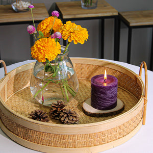 2 of 2: Richland Rustic Pillar Candle 3"x 3" Purple Set of 24