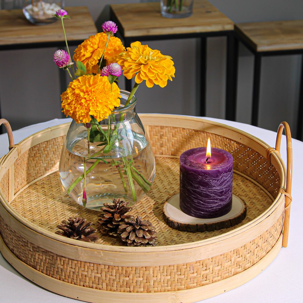 Richland Rustic Pillar Candle 3"x 3" Purple Set of 48