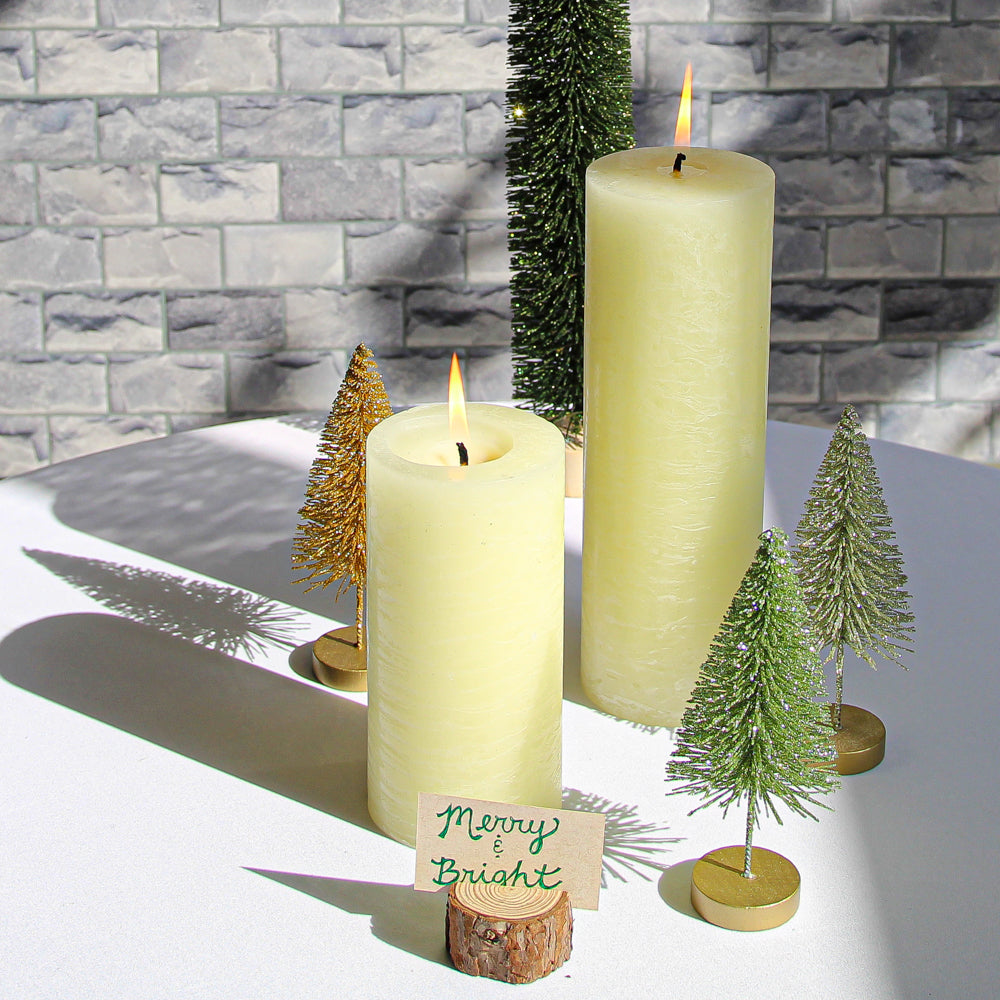 Richland Rustic Pillar Candle 3"x 6" Ivory - view 2