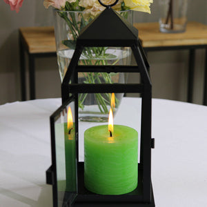 3 of 8: Richland Black Contemporary Metal Lantern with Clear Glasses - Small