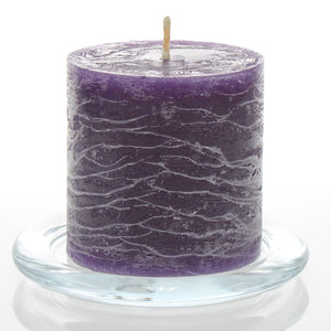 1 of 2: Richland Rustic Pillar Candle 3"x 3" Purple Set of 24
