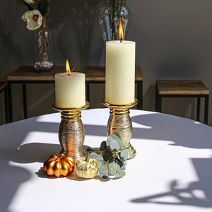 2 of 3: Richland Rustic Pillar Candle 3"x 6" Light Ivory Set of 24