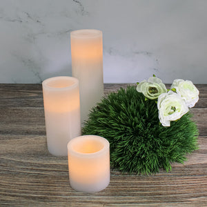 3 of 4: Richland Flameless LED Pillar Candles 3"x3", 3"x6" & 3"x9" White