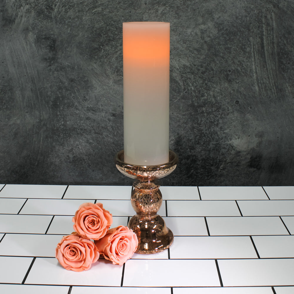 richland flameless led pillar candle 3 x 9 white - view 2