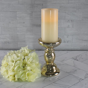 2 of 5: Eastland Unique Mercury Glass Pillar Candle Holder 6.5"