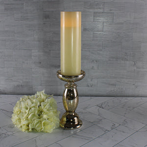 2 of 5: Eastland Unique Mercury Glass Pillar Candle Holder 8.5"