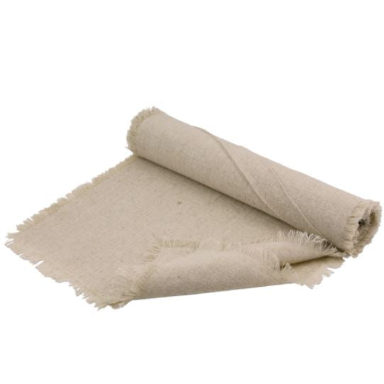 Fringed Edge Linen Table Runner 12.5in x 120in - view 3