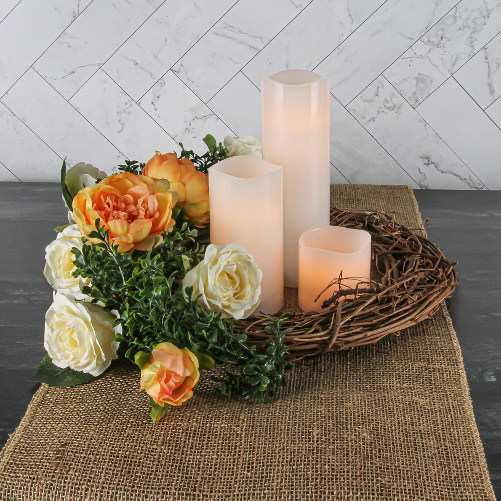 Richland Flameless LED Wavy Top Pillar Candle White 3"x9" Set of 6 - view 4
