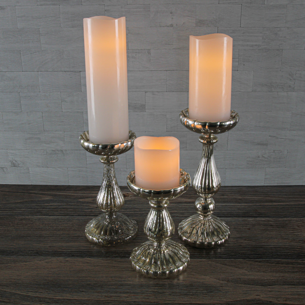 Richland Flameless LED Wavy Top Pillar Candle White 3"x9" Set of 6 - view 6