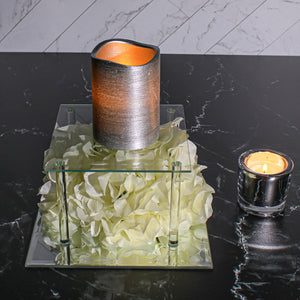 3 of 4: Richland Silver Metallic Wavy Top LED Candle