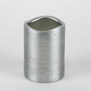 1 of 4: Richland Silver Metallic Wavy Top LED Candle