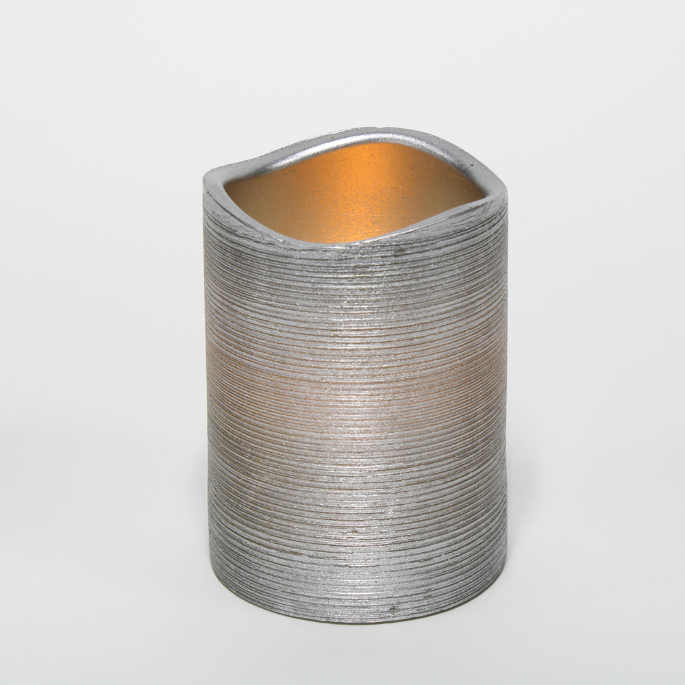 Richland Silver Metallic Wavy Top LED Candle - view 2