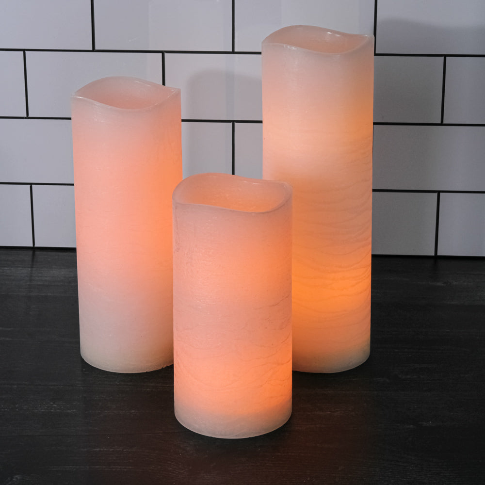 Richland 4" Large LED Pillar Candle with Wavy Top (3 Sizes)  - view 2