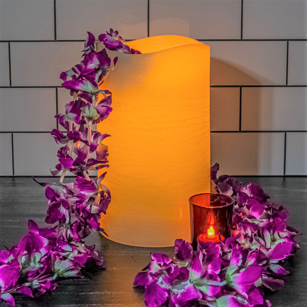 Richland LED Big Pillar Candles Ivory 6” x 10” Set of 4 - view 3