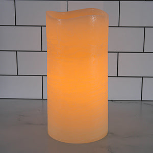2 of 5: Richland LED Big Pillar Candle Ivory 6in x 12in